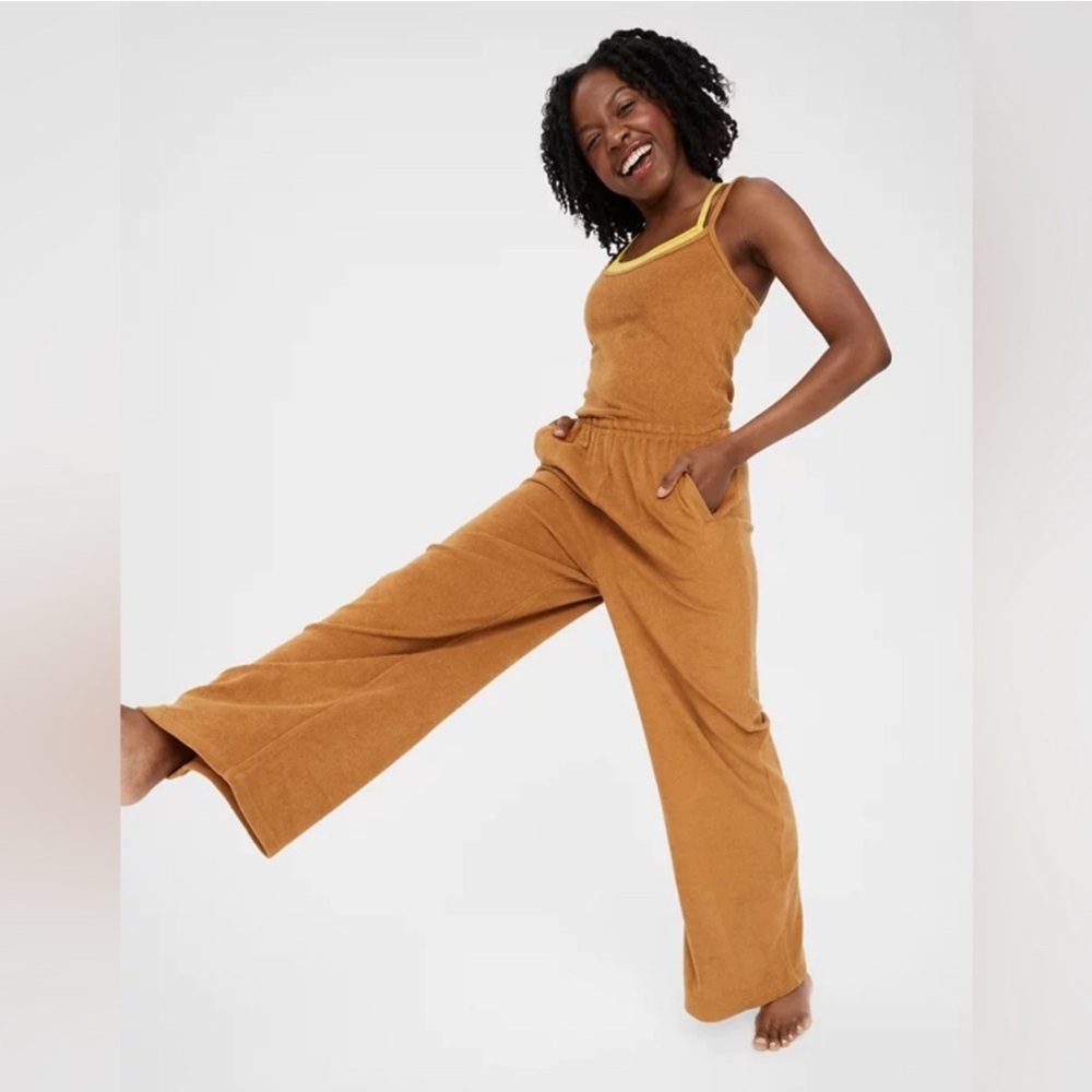 NWOT Aerie offline terry cloth rusted jumpsuit XS